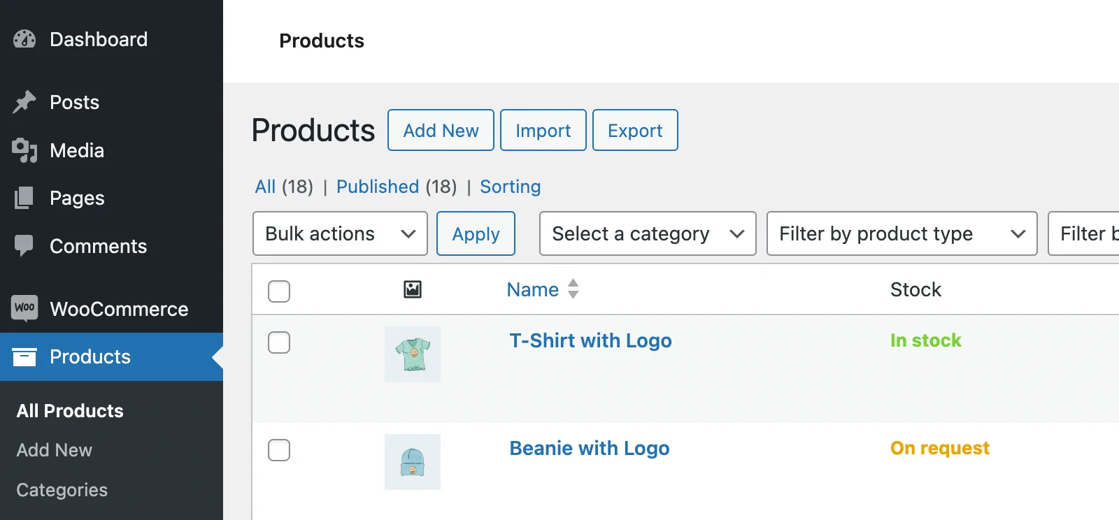 Custom stock status in WordPress admin product list table