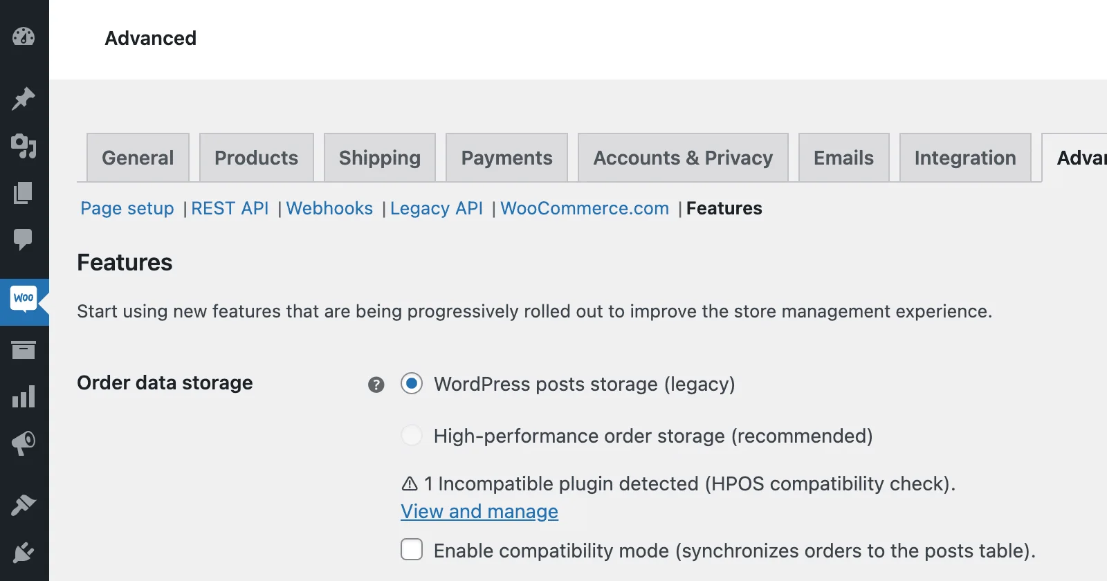 WooCommerce High Performance Order Storage plugins compatibility check